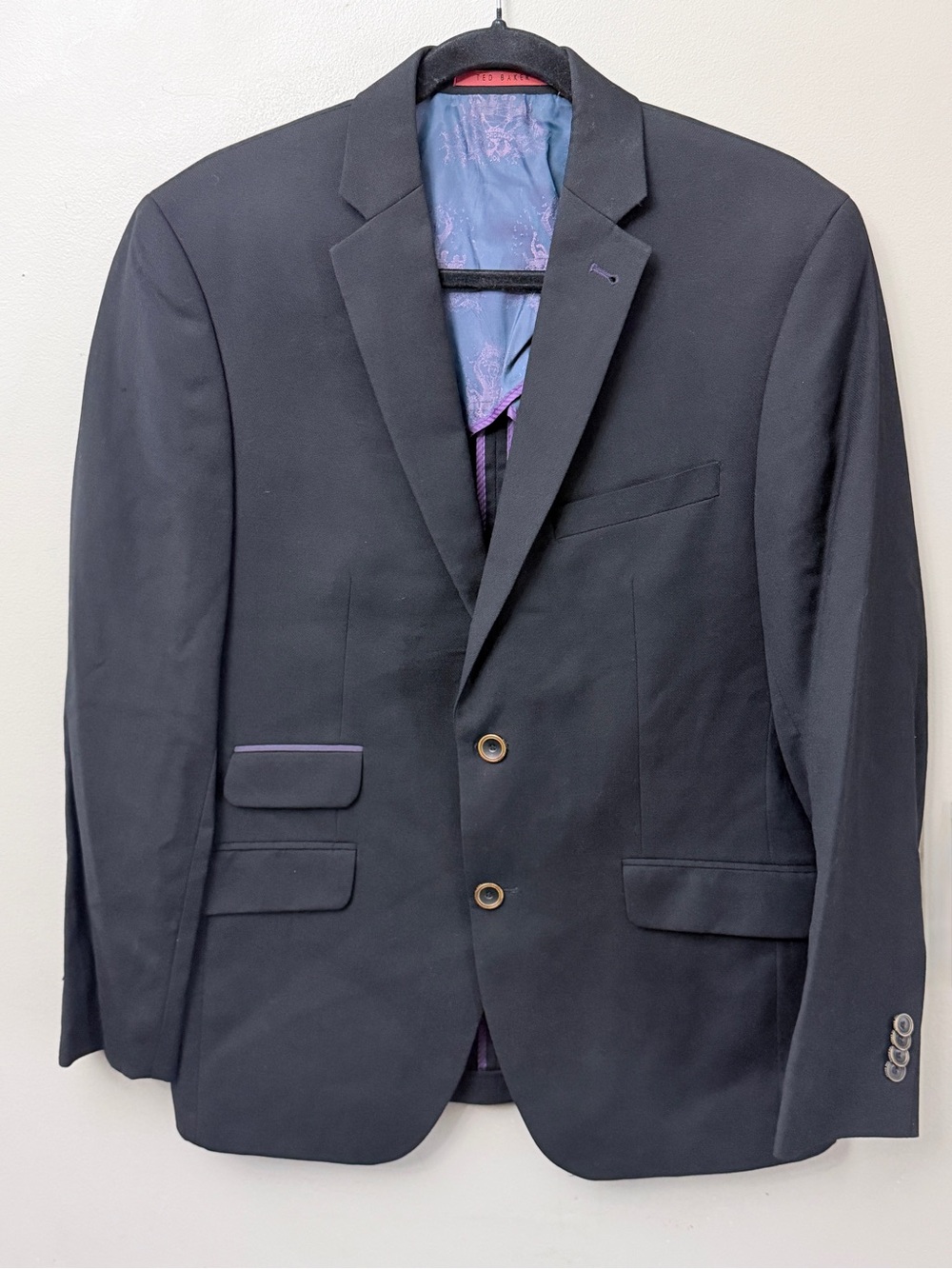 Ted Baker London JOEY X SPJ Wool Blazer Black 40S